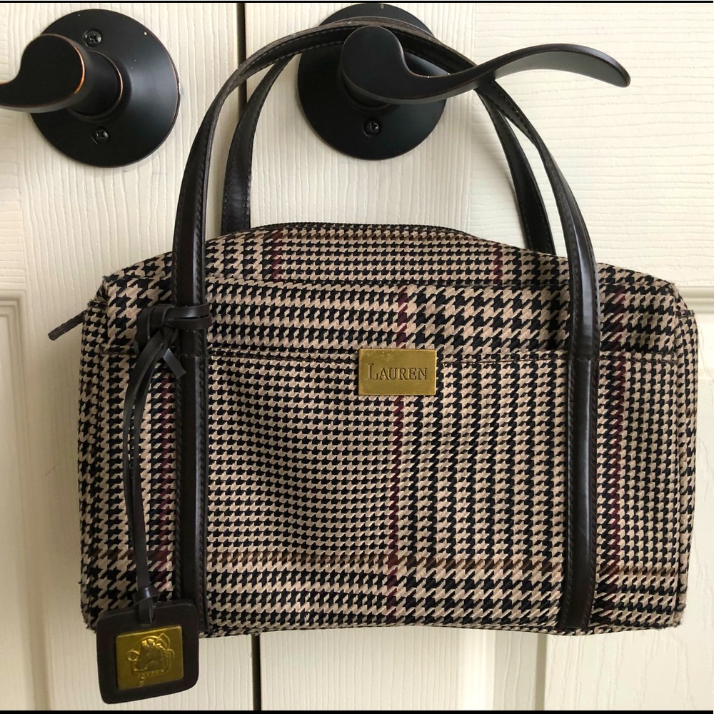 Lauren brown mini bag. Measurements in photos. Used condition. Clean interior.